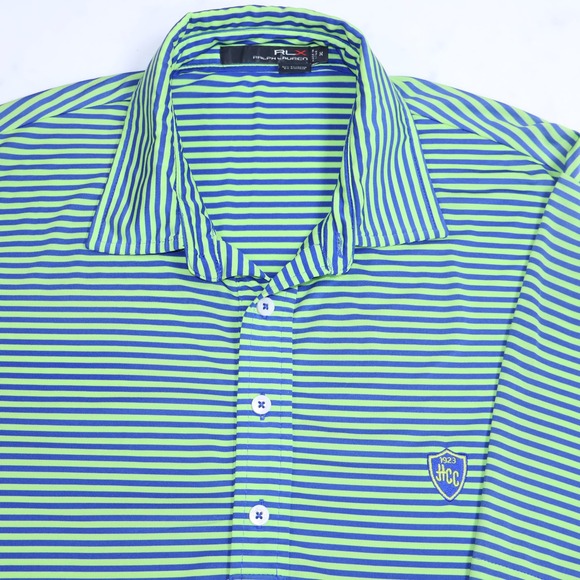 RLX Ralph Lauren Other - RLX Ralph Lauren Mens Medium Polo‎ Shirt Striped HCC Country Club 1923 Maryland